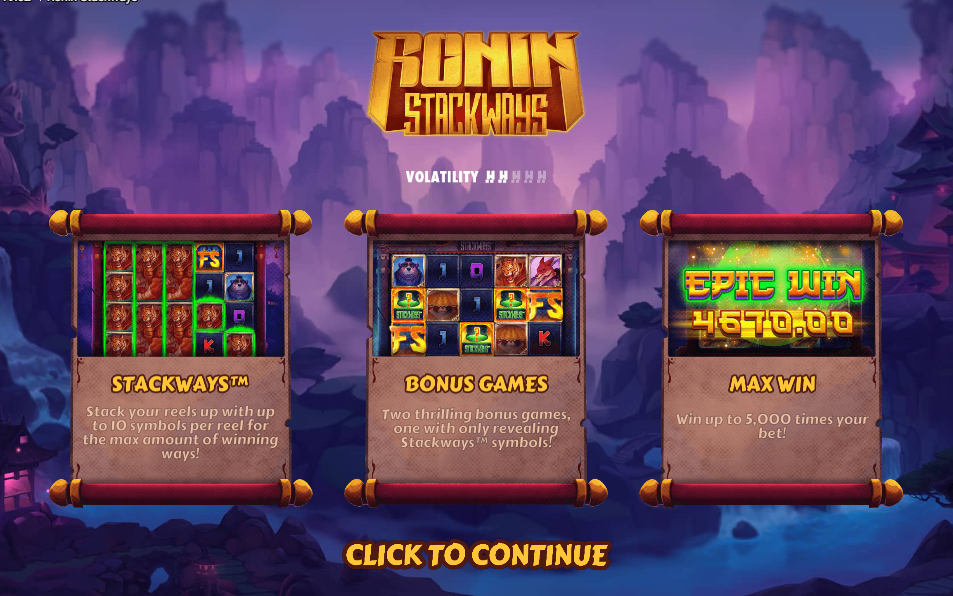 Ronin Stackways Welcome Page