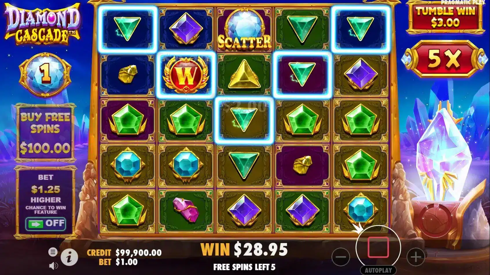 Diamond Cascade Free Spins