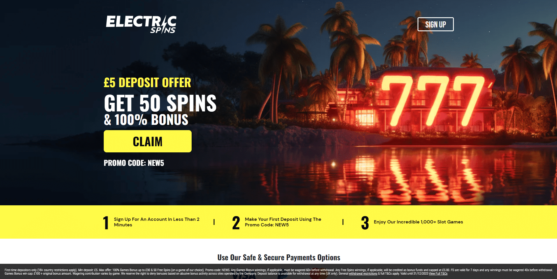 Electric Spins Casino offer