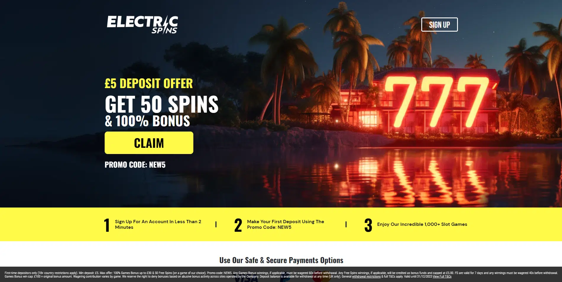 Electric Spins Casino offer