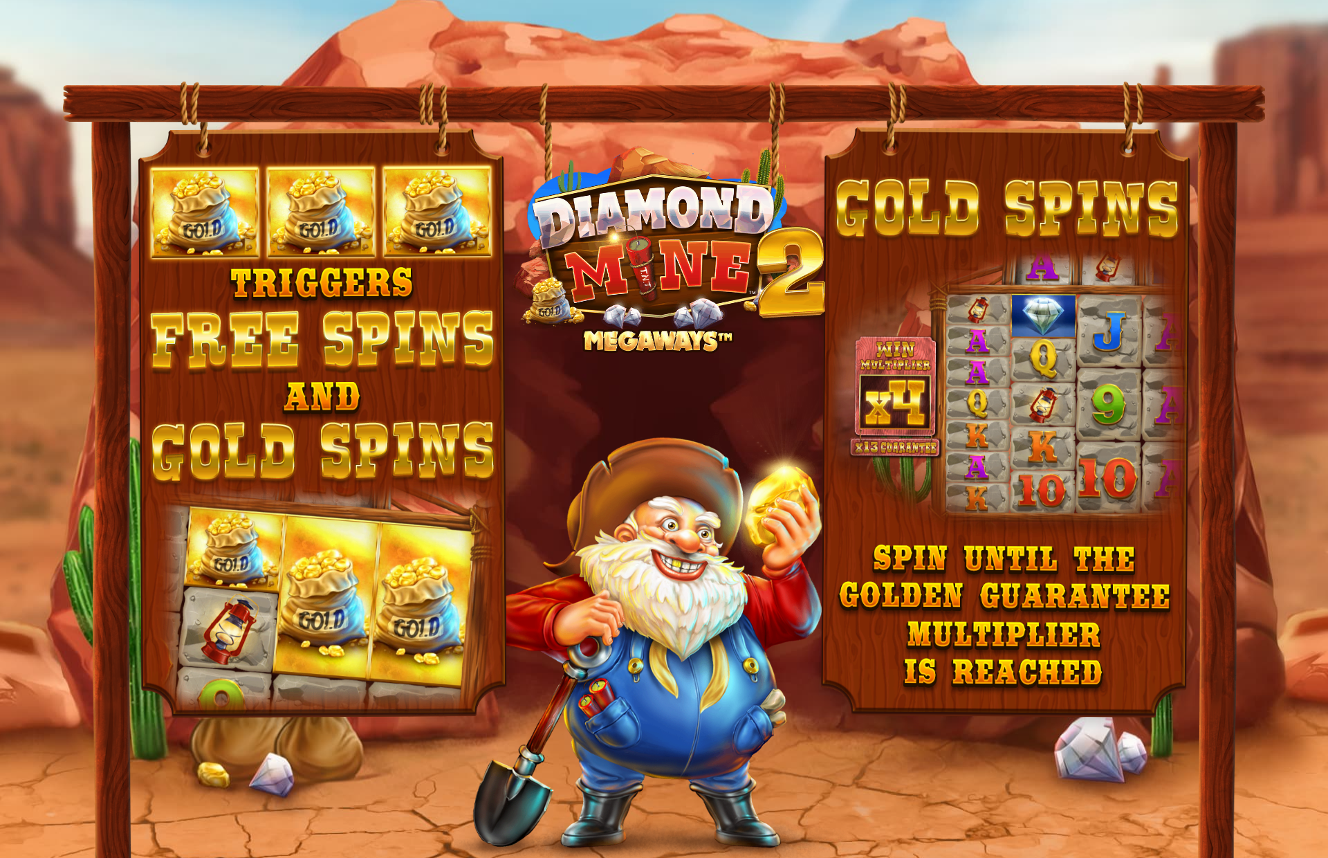 Diamond Mine 2 Megaways Welcome Page