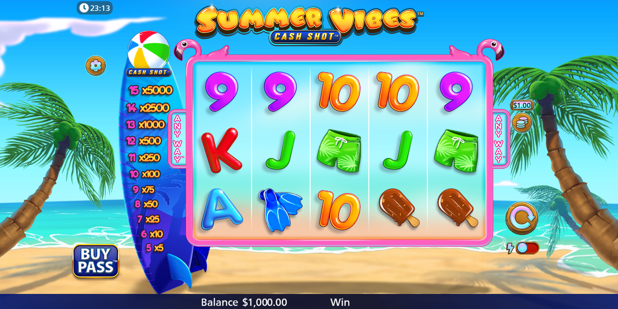 Summer Vibes Cash Shot Base Game