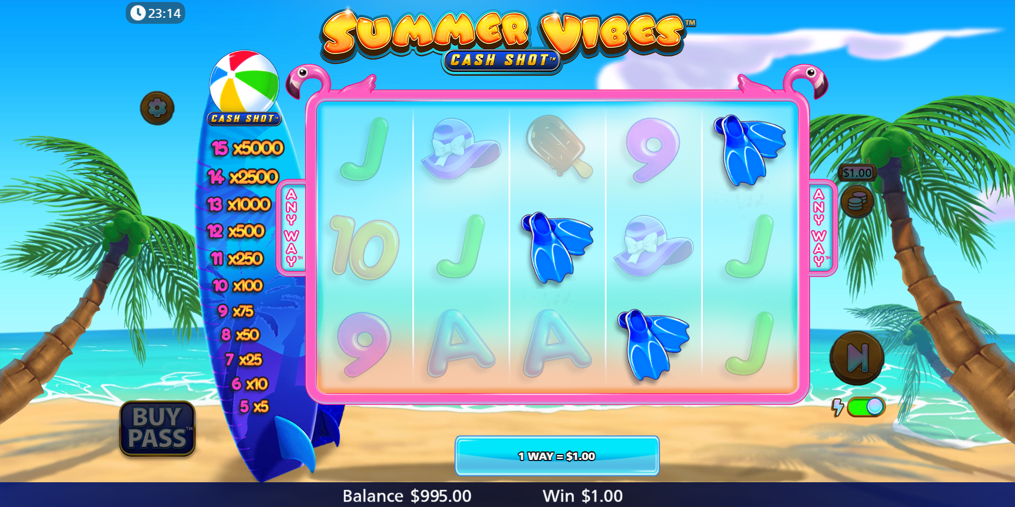 Summer Vibes Cash Shot Big Win