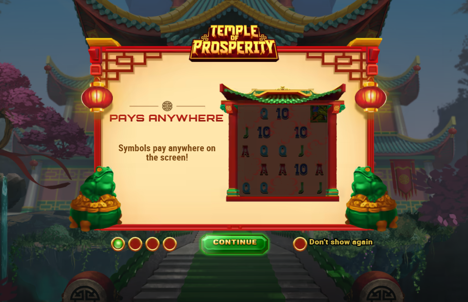 Temple of Prosperity Welcome Page
