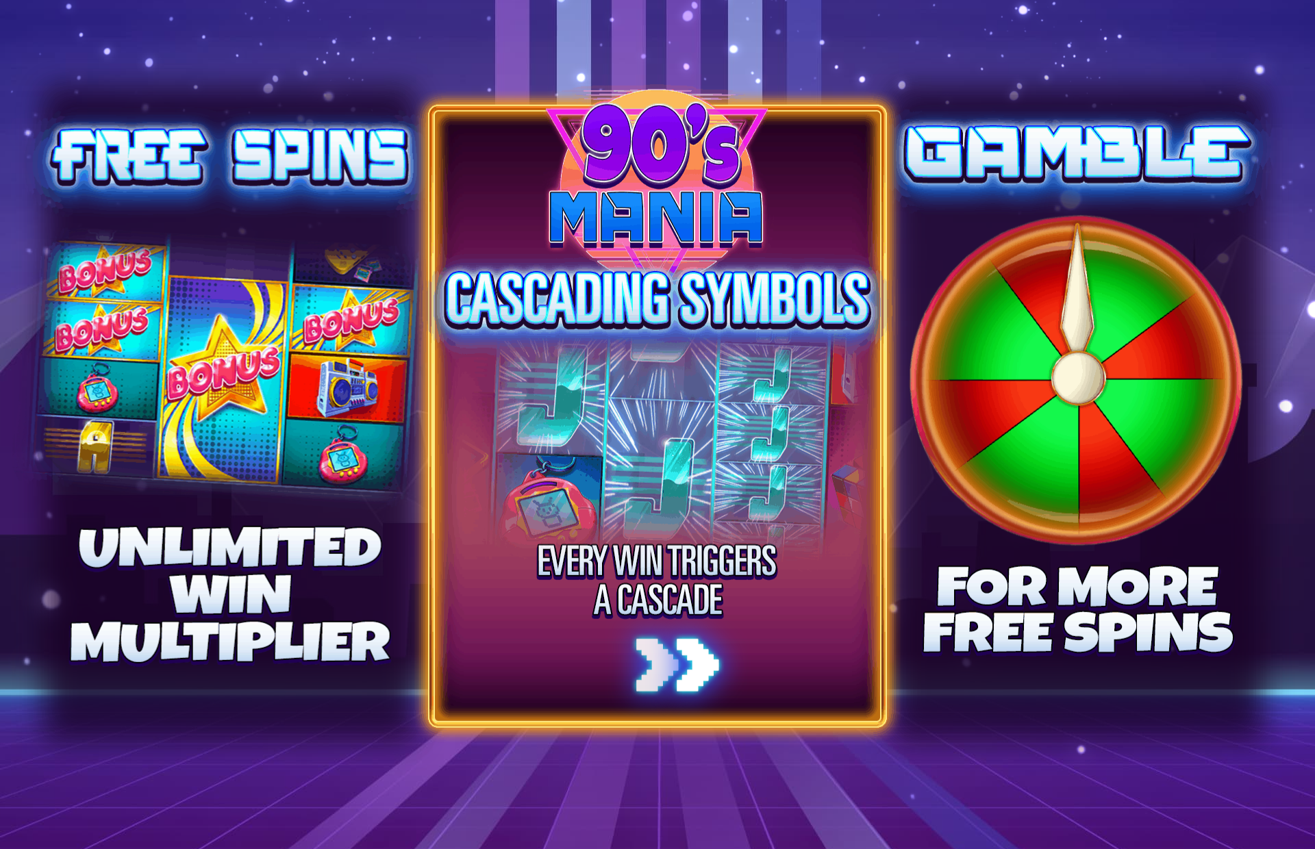 90's Mania Megaways Welcome Page