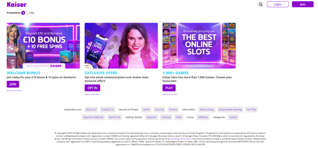 Kaiser Promotions Page