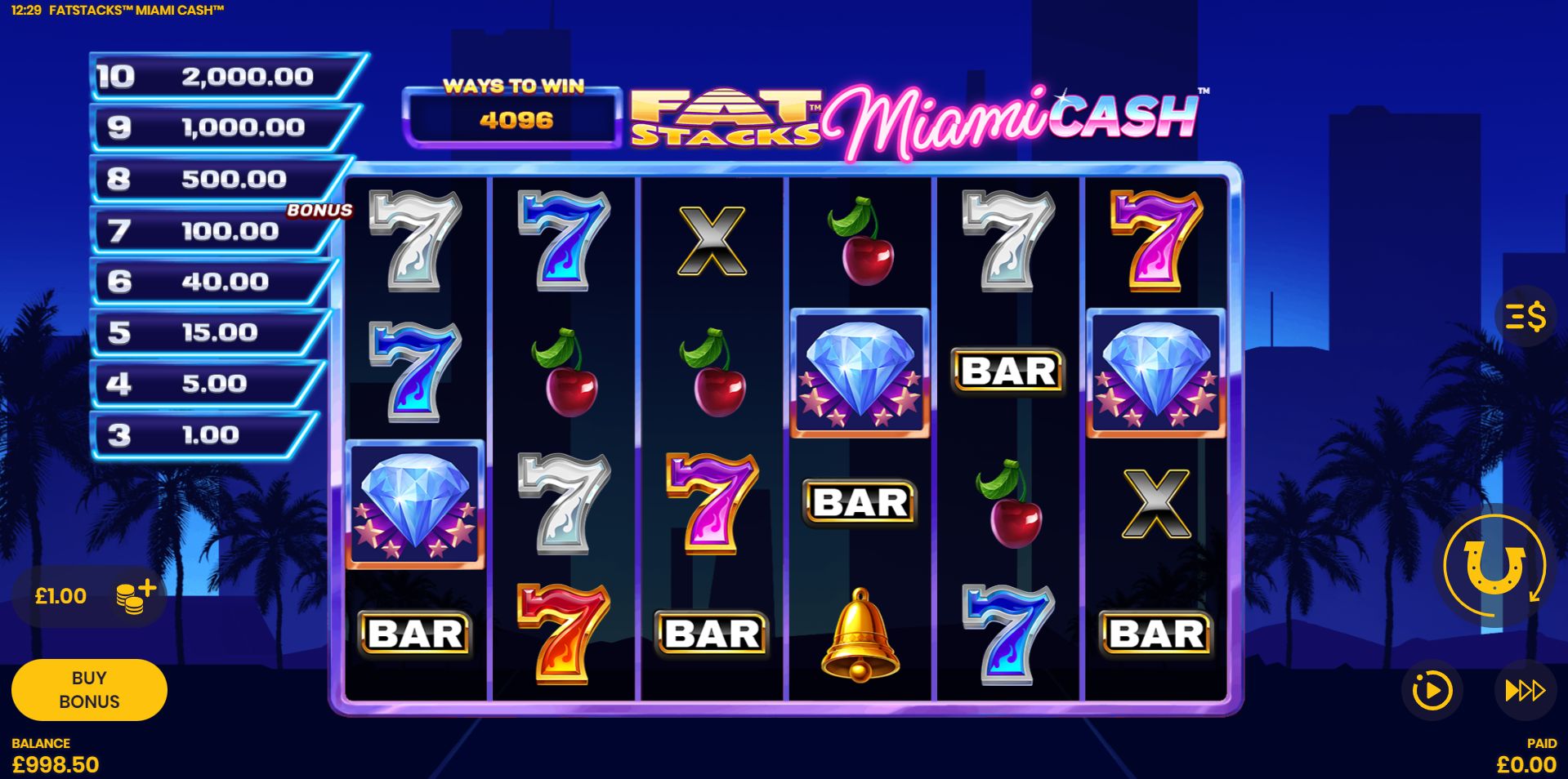 FatStacks Miami Cash Base Game