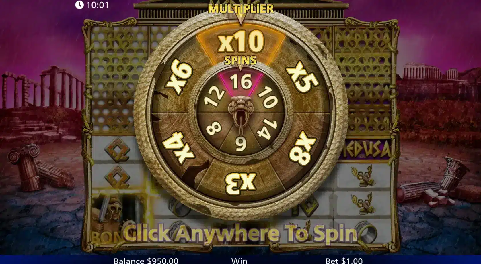 Medusa High & Mighty Free Spins Wheel