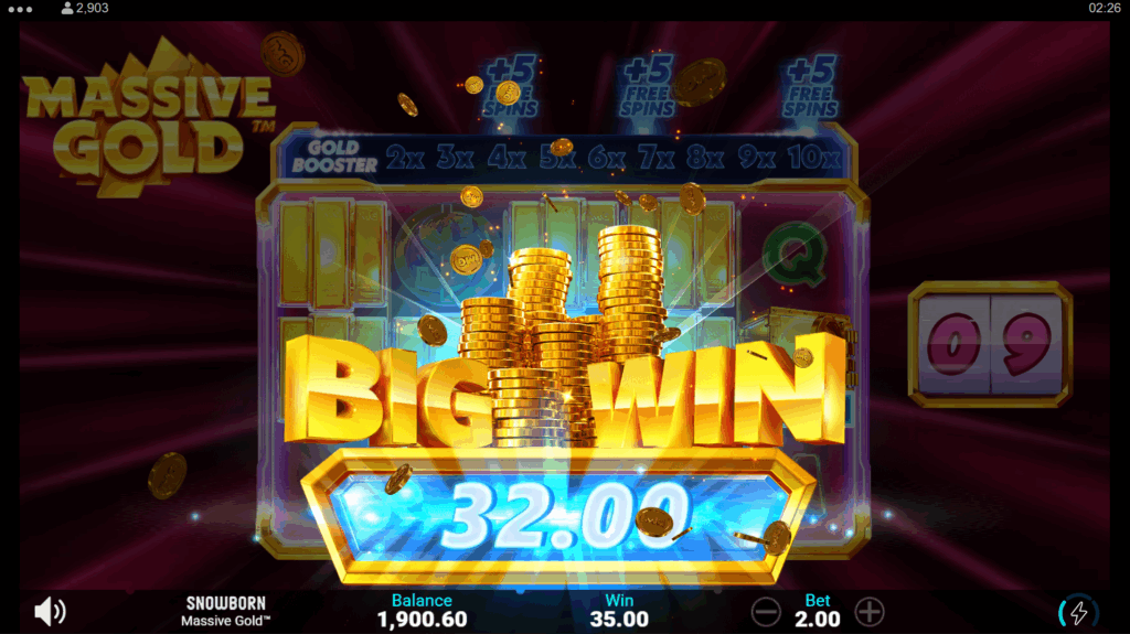 Bonus Buy and Ante Bet Options on massive gold slot
