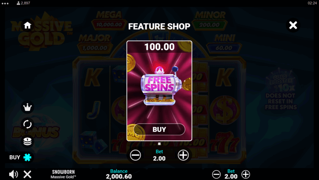 Massive Gold Free Spins on massive gold slot