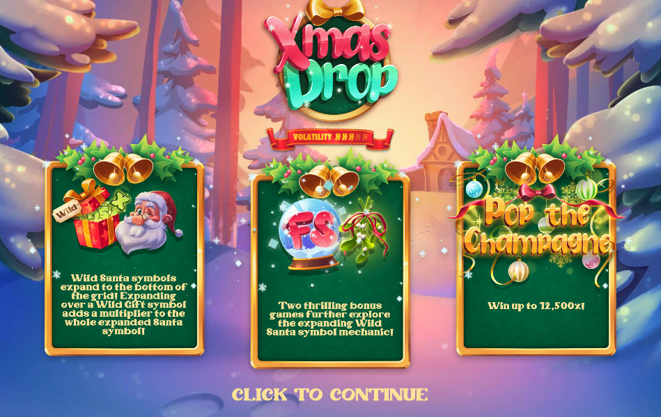 Xmas Drop Welcome Page