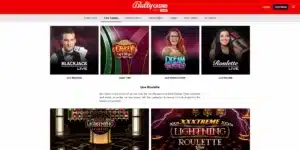 Bally Casino Live Casino and Table Games Page
