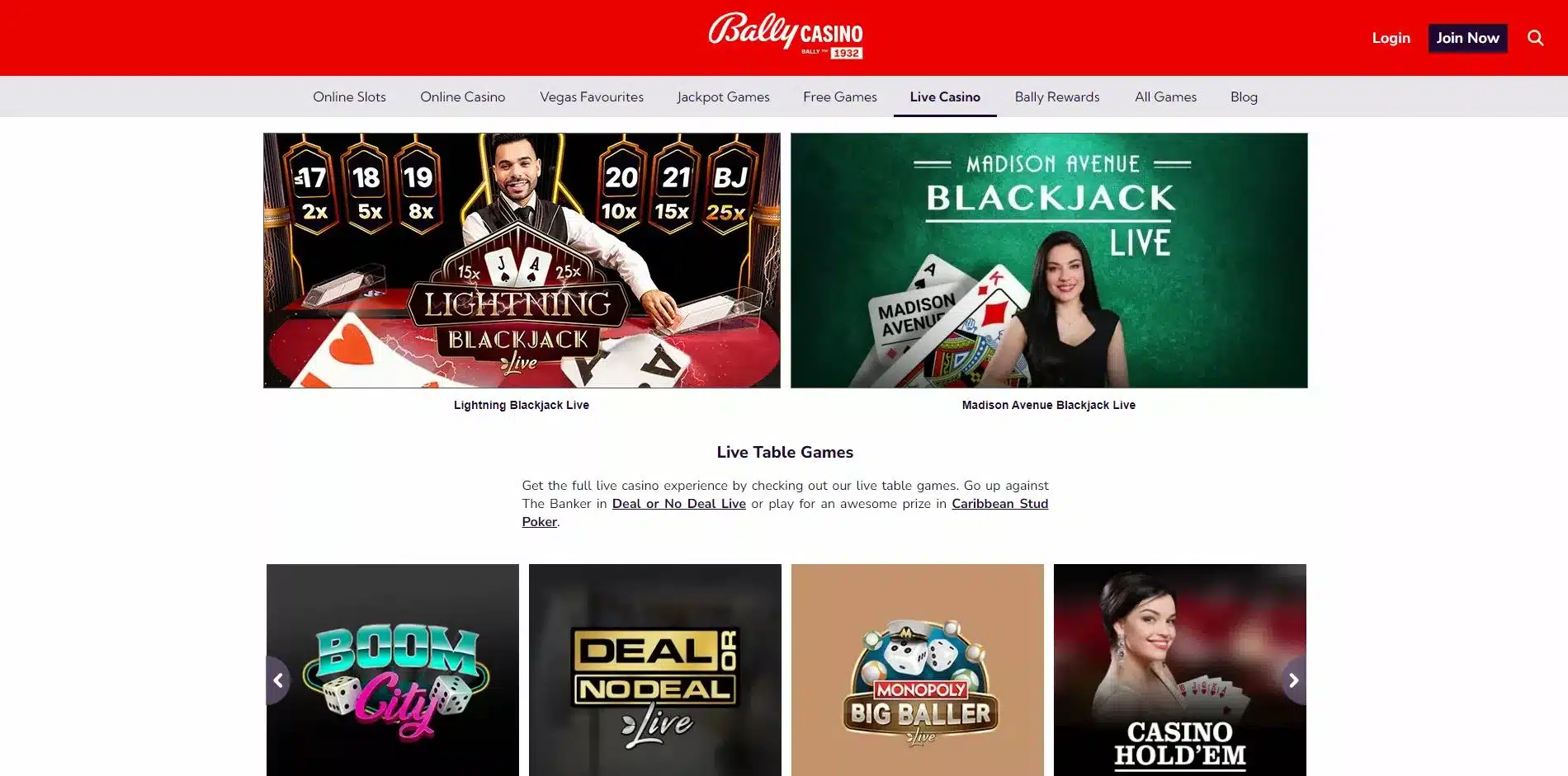 Bally Live Casino