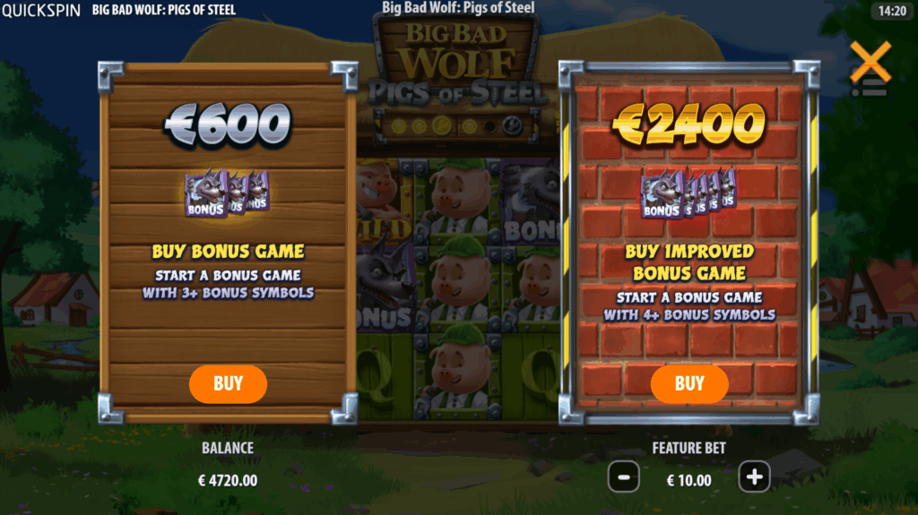 Big Bad Wolf Pigs of Steel Bonus Buy