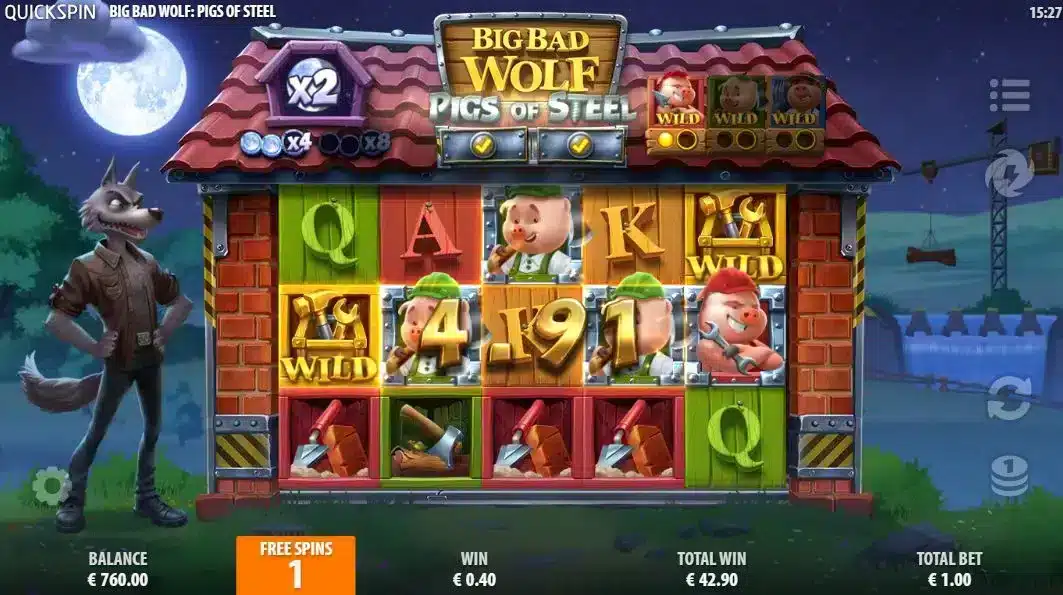 Big Bad Wolf Pigs of Steel Super Free Spins