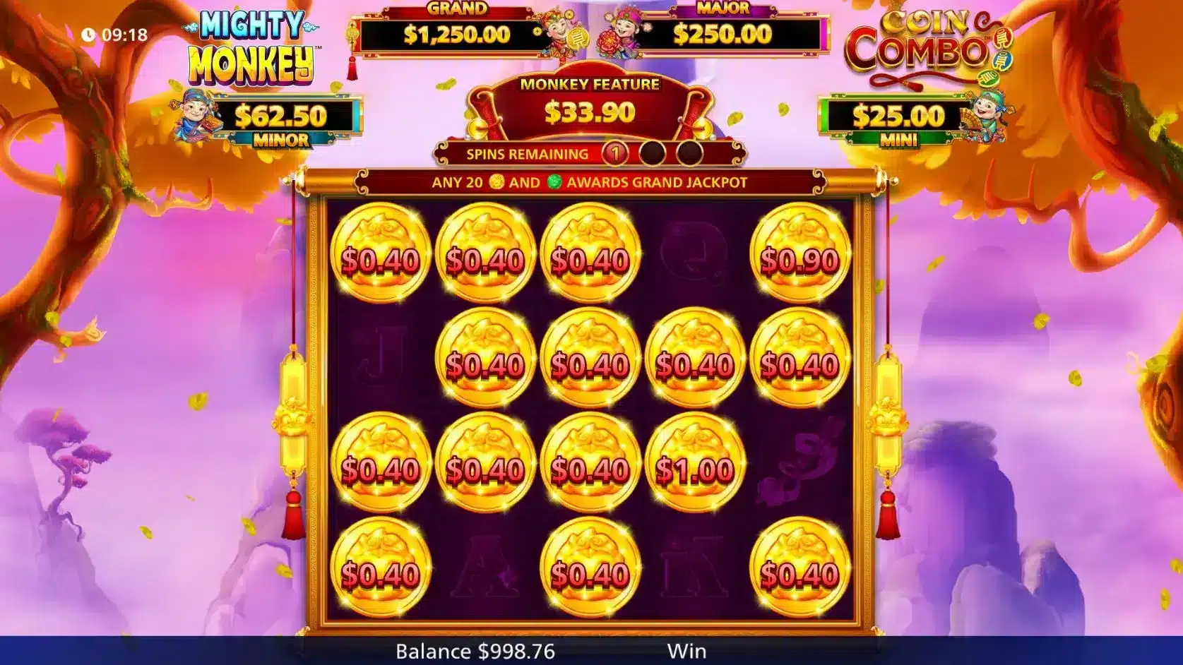 Mighty Monkey Coin Combo Mega Feature