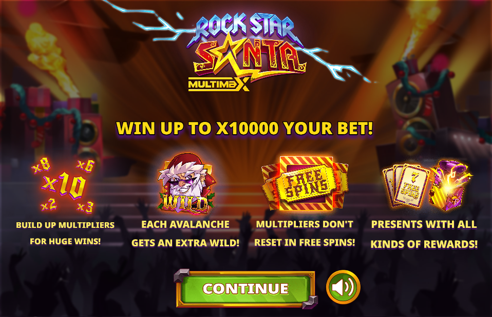 Rock Star Santa MultiMax Welcome Page