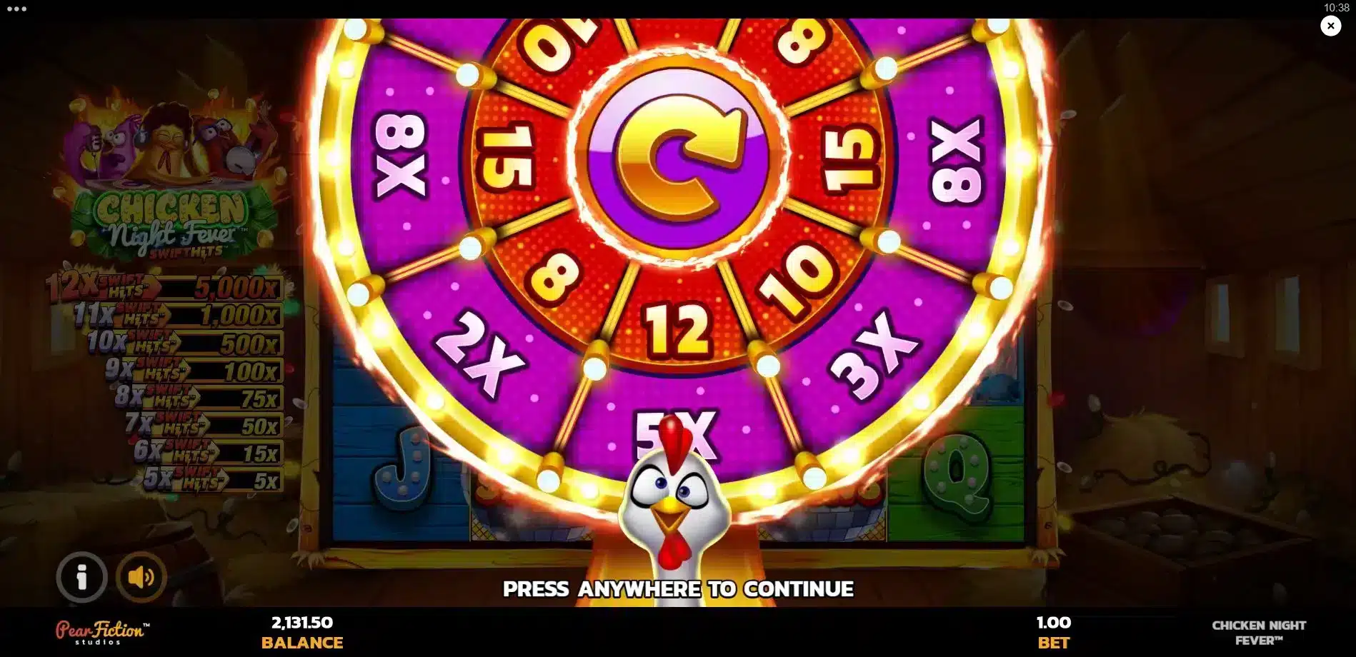 Chicken Night Fever - Free Spins Wheel