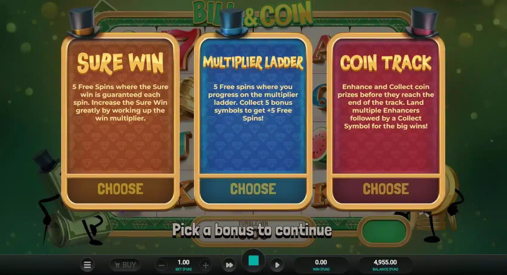 Bill & Coin Bonus Pick