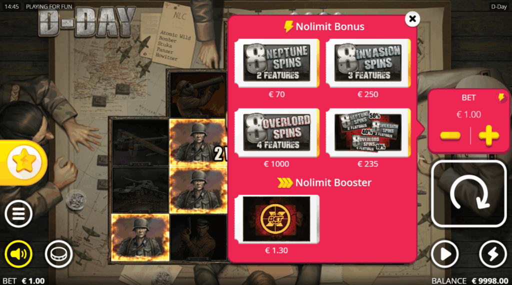 D-Day Bonus Buy & Nolimit Booster Options