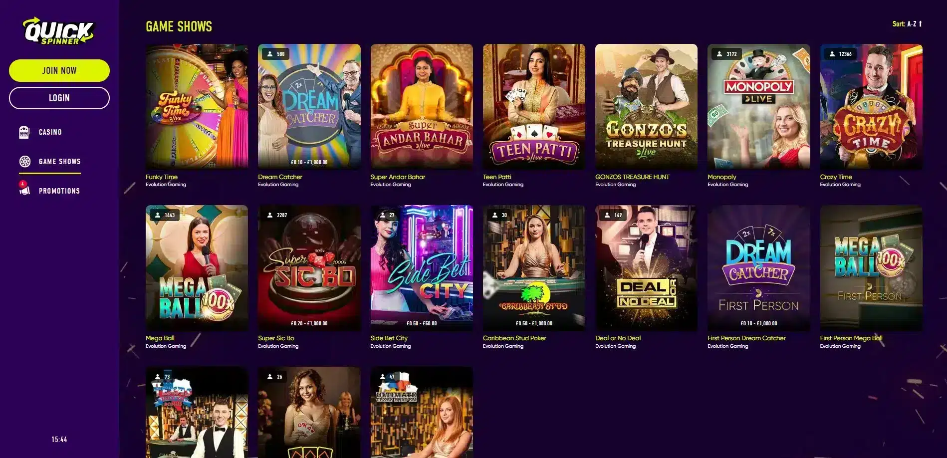 Quickspinner Casino - Live Casino & Table Games