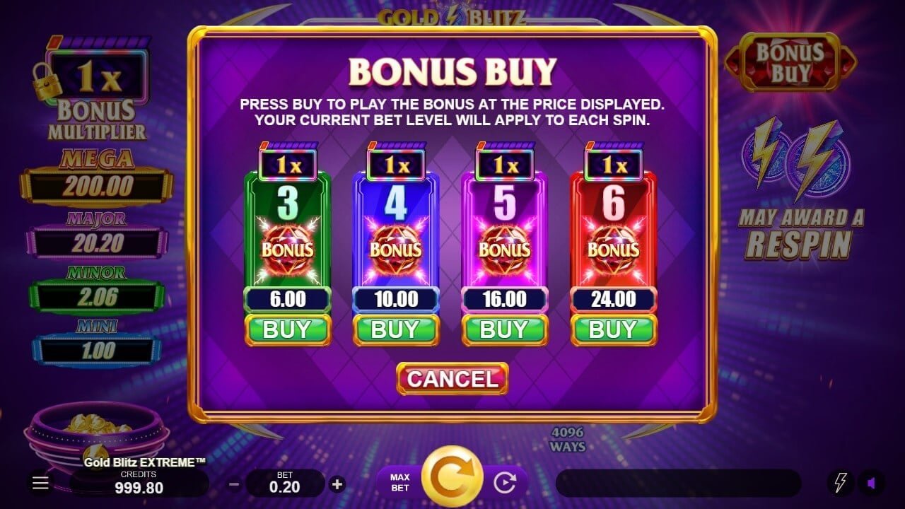 Gold Blitz Extreme Slot Bonus Feature