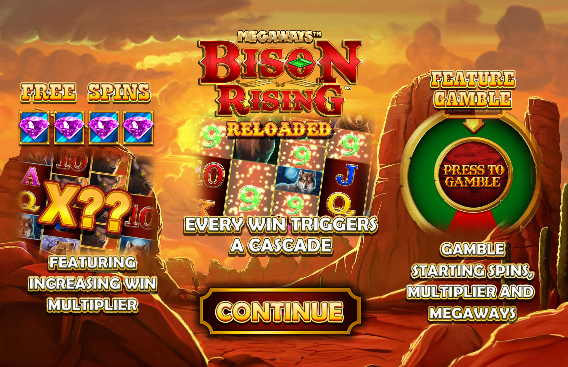Bison Rising Reloaded Welcome Page