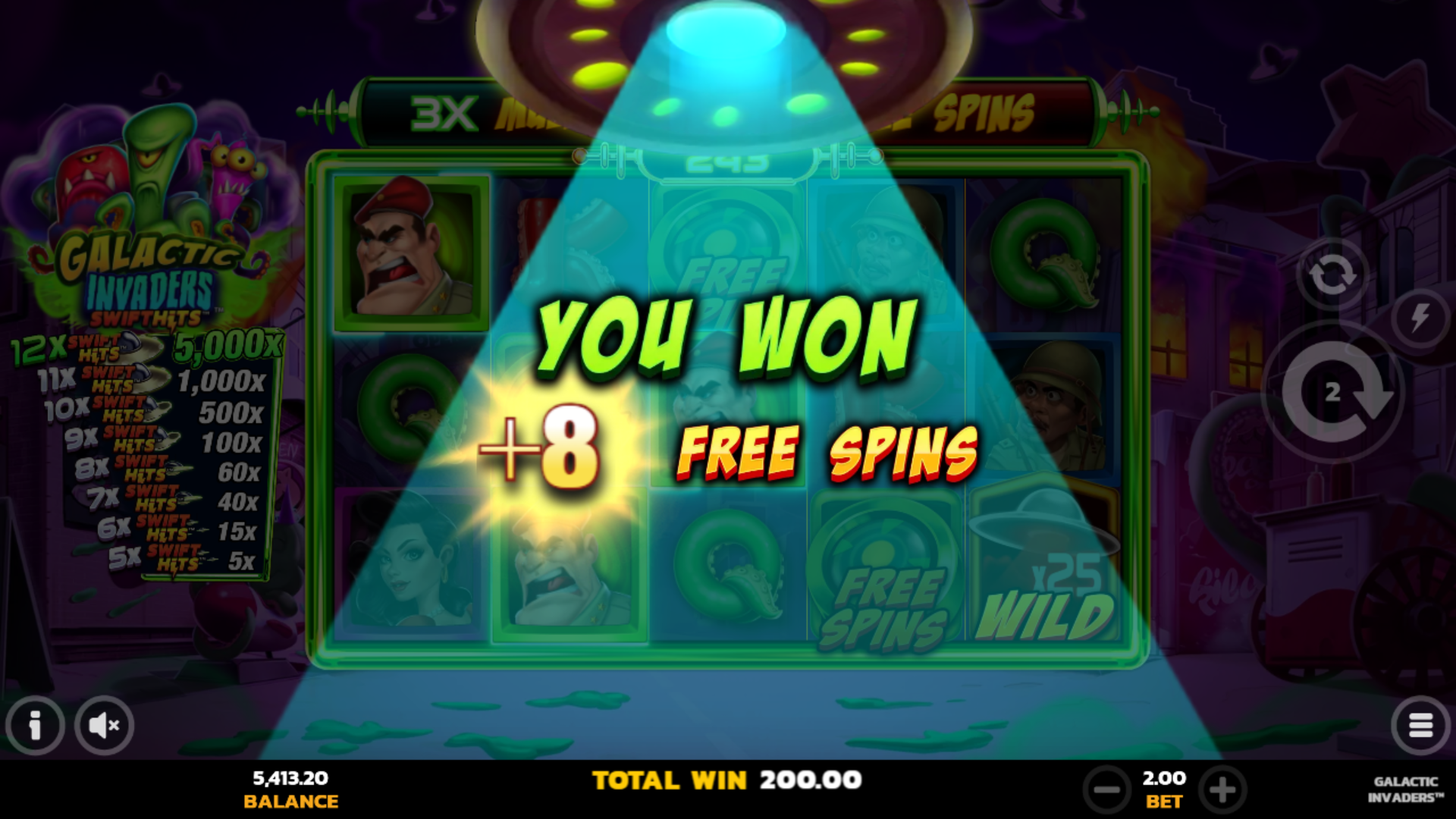 Galactic Invaders Free Spins