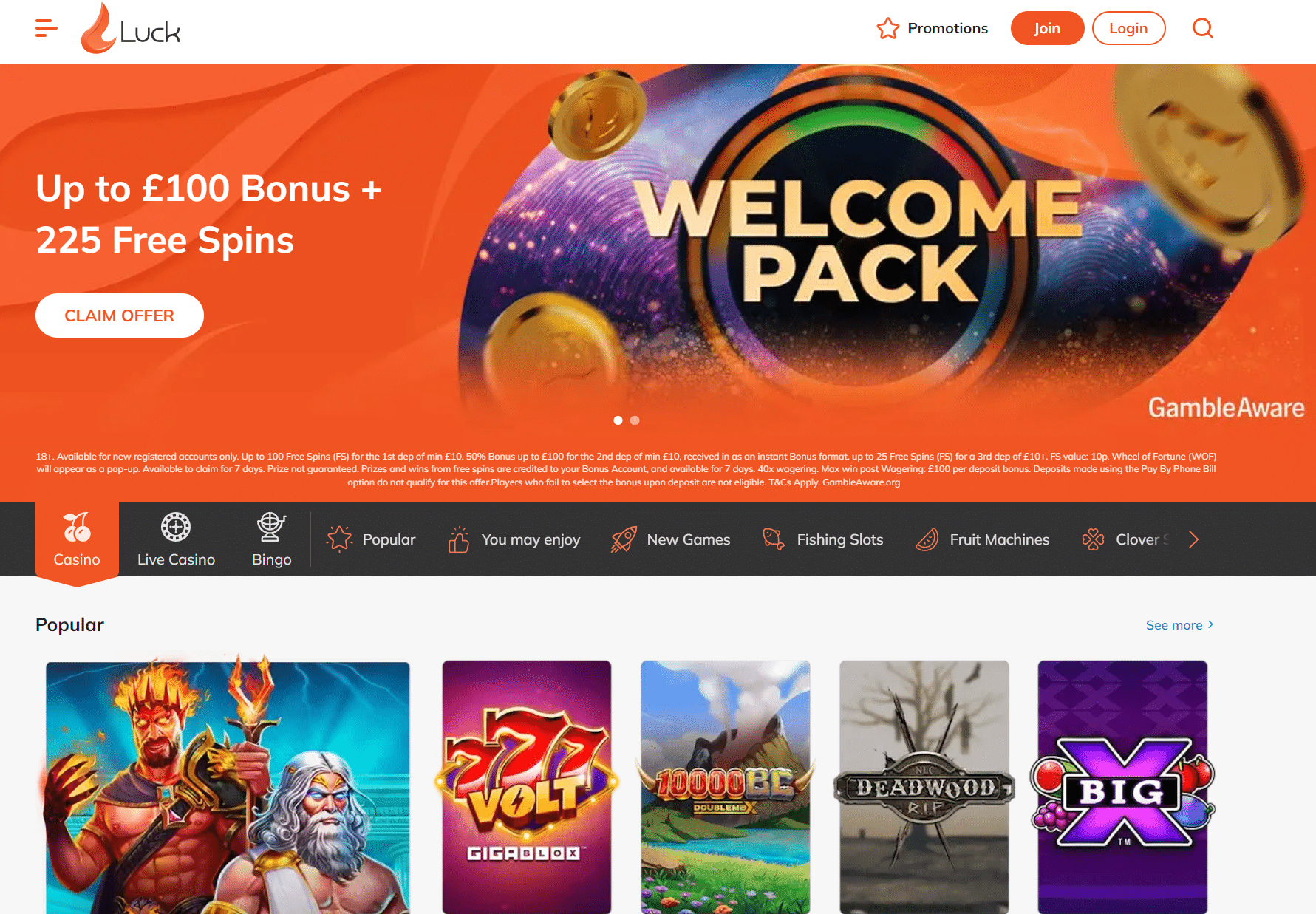 luck casino homepage