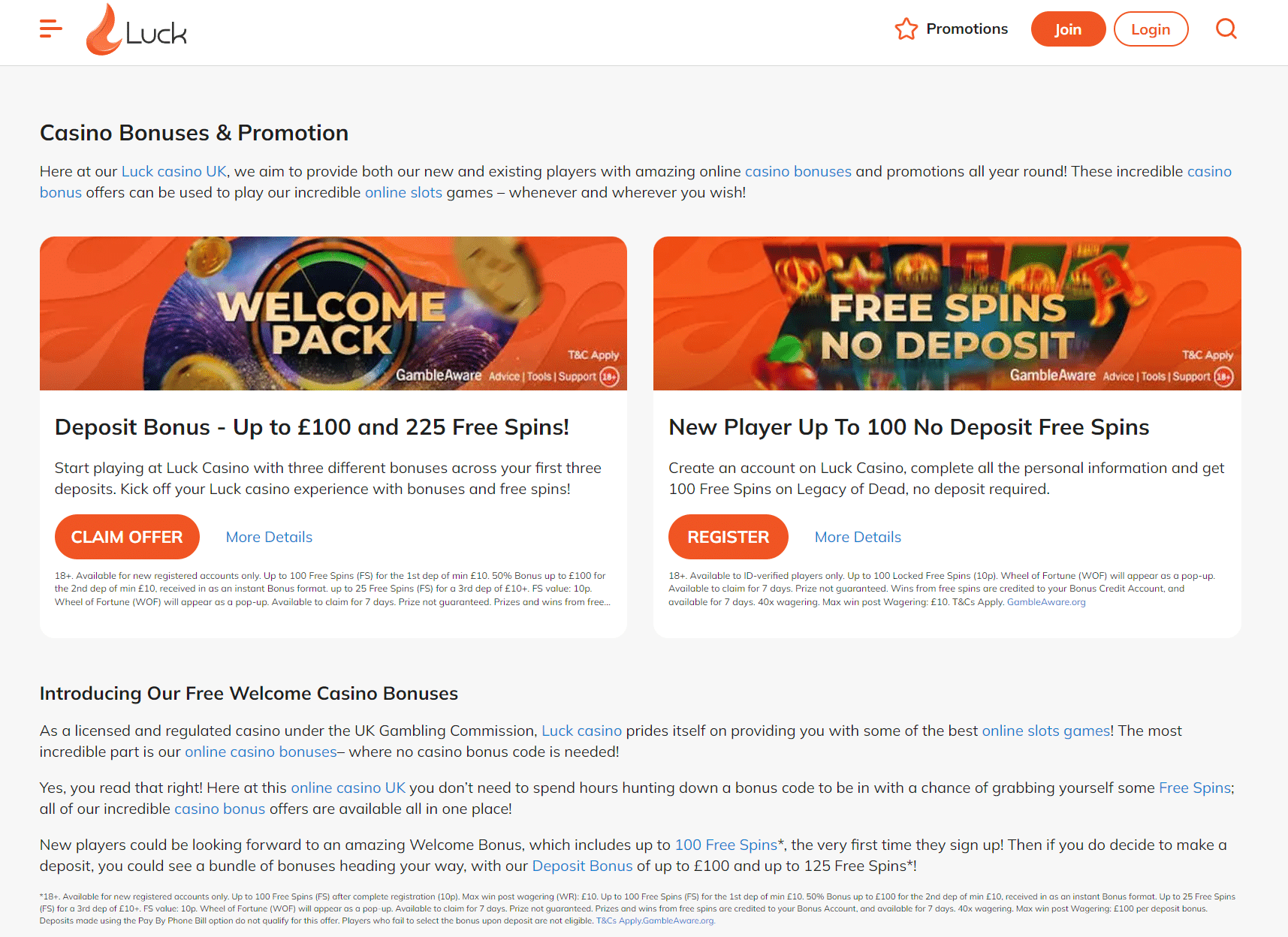 luck casino promotions