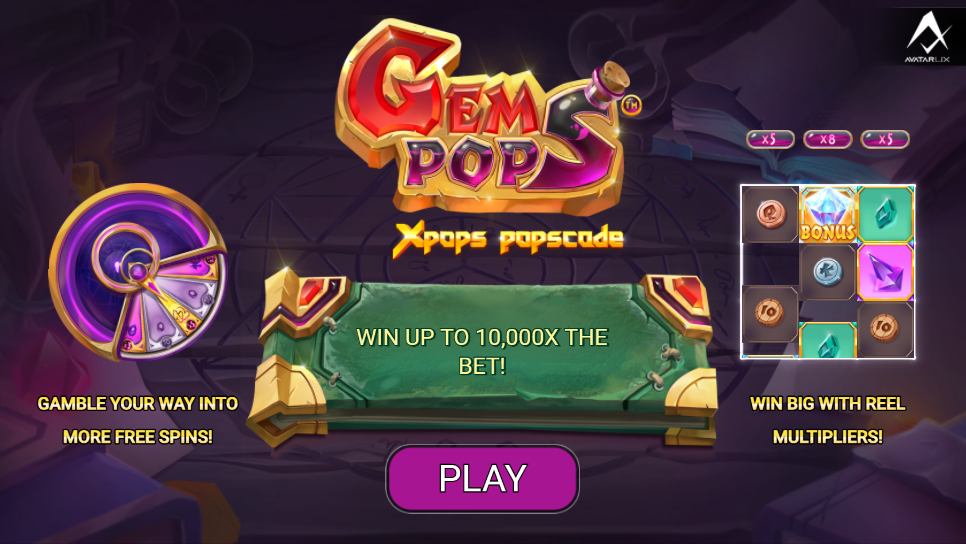 Gem Pops Welcome Page