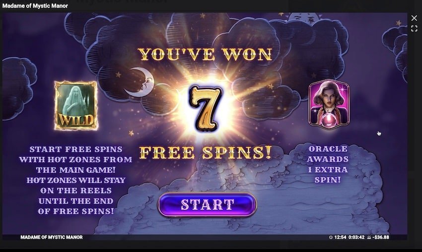 Madame of Mystic Manor Free Spins
