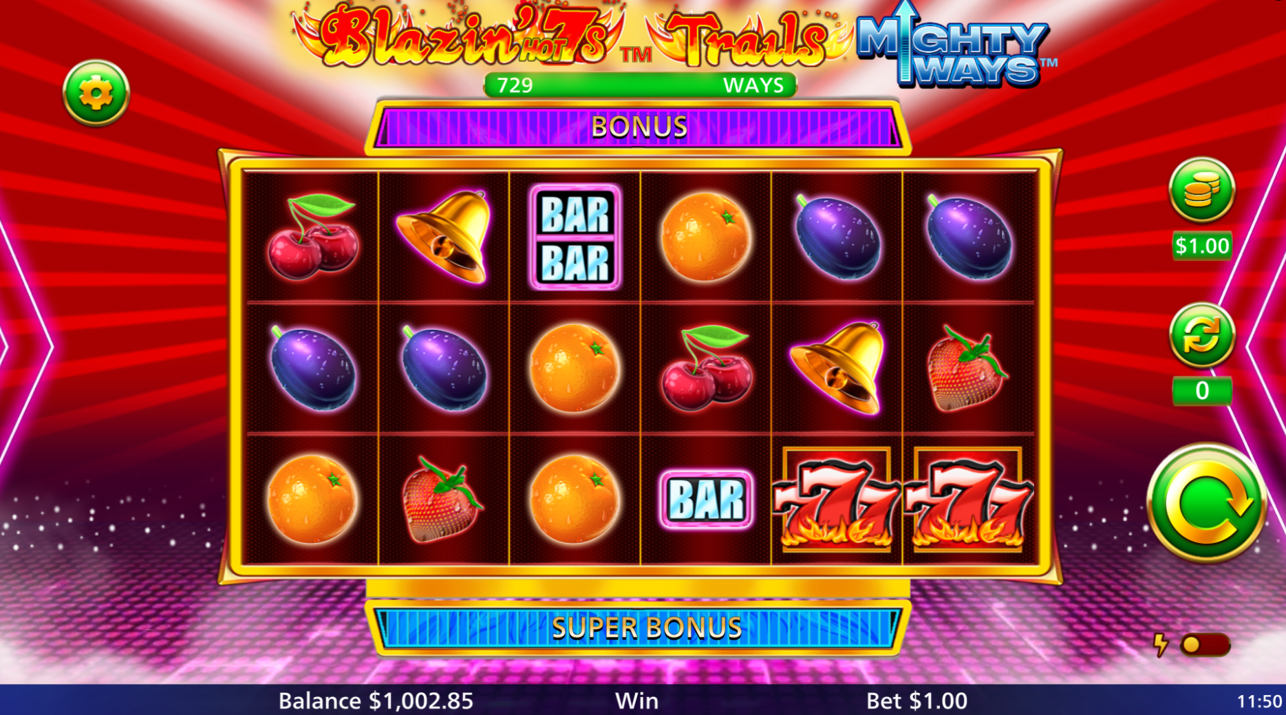 Blazin' Hot 7s Trails Mighty Ways Base Game