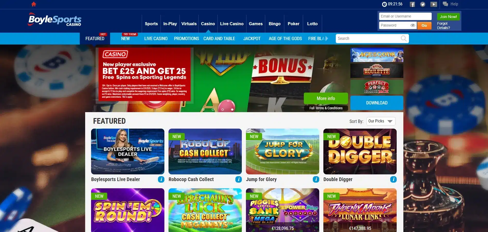 BoyleSports Casino Homepage