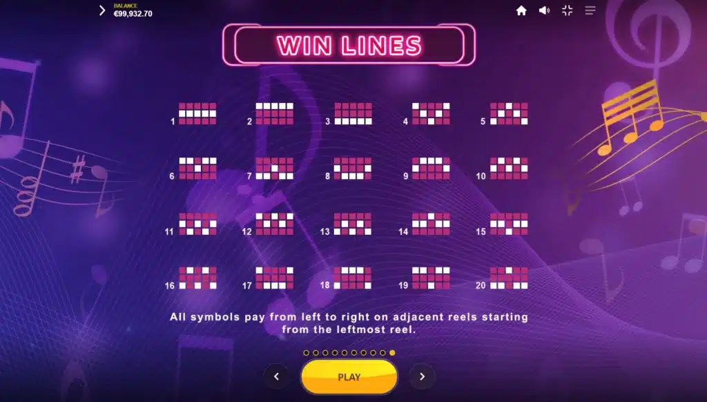 Midnight Romance Paylines