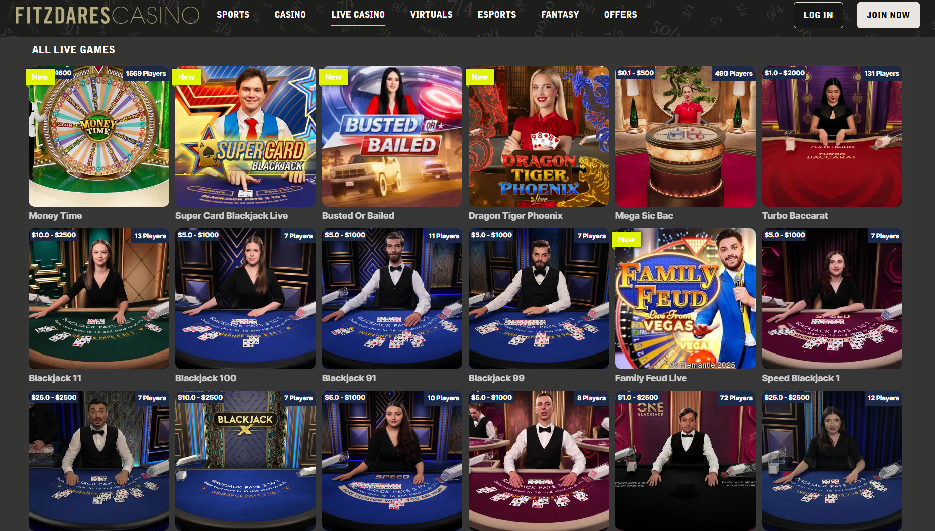 fitzdares live casino