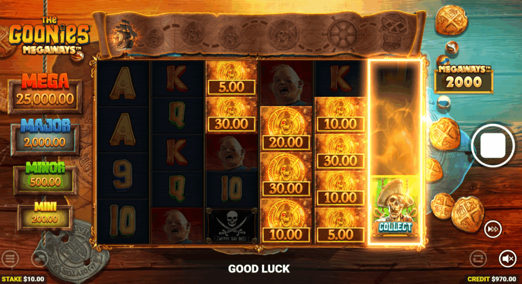 The Goonies Megaways Cash Collect Feature