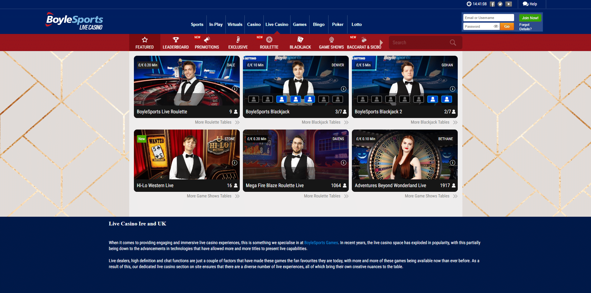 boylesport live casino