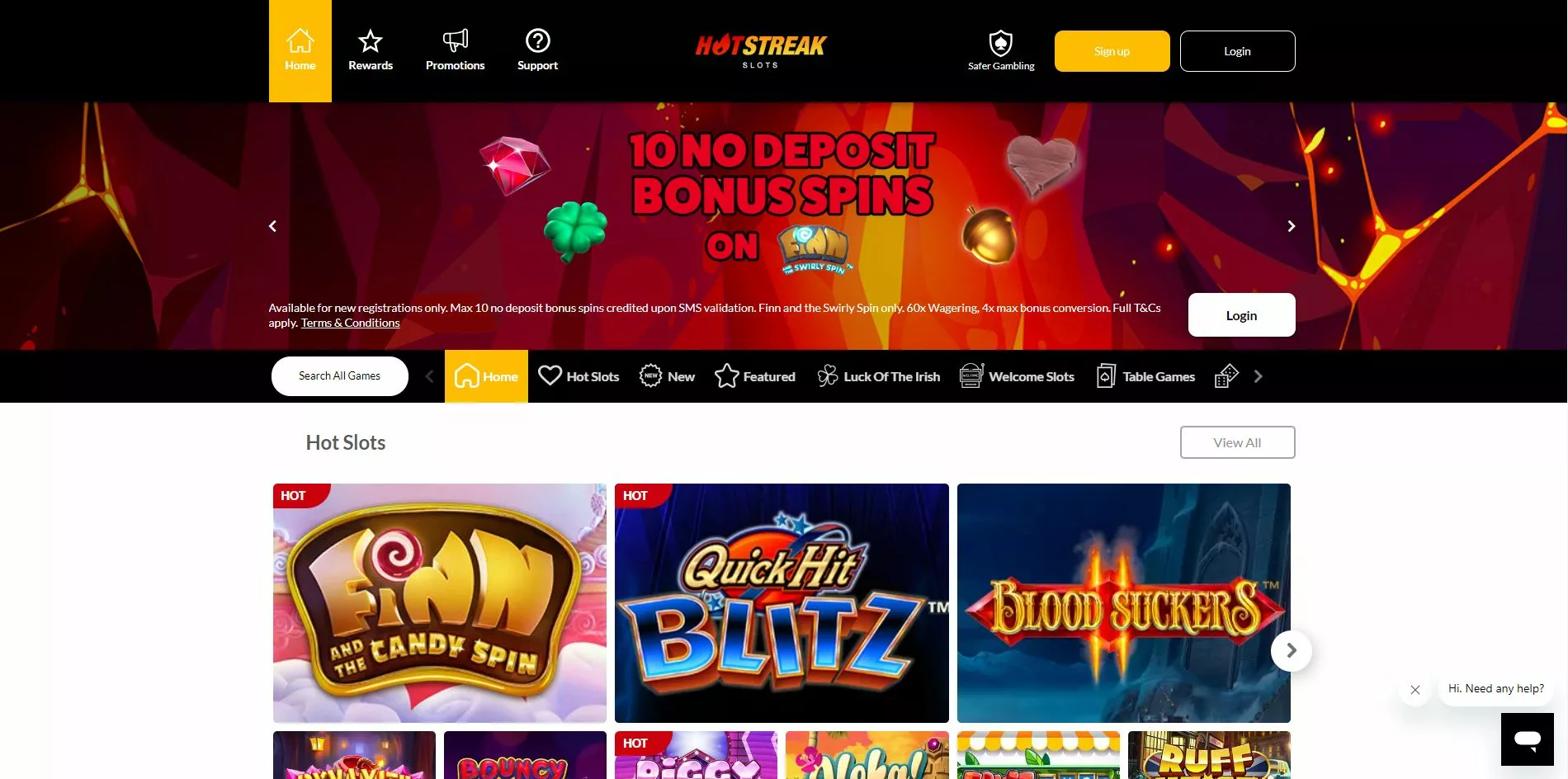 Hot Streak Homepage