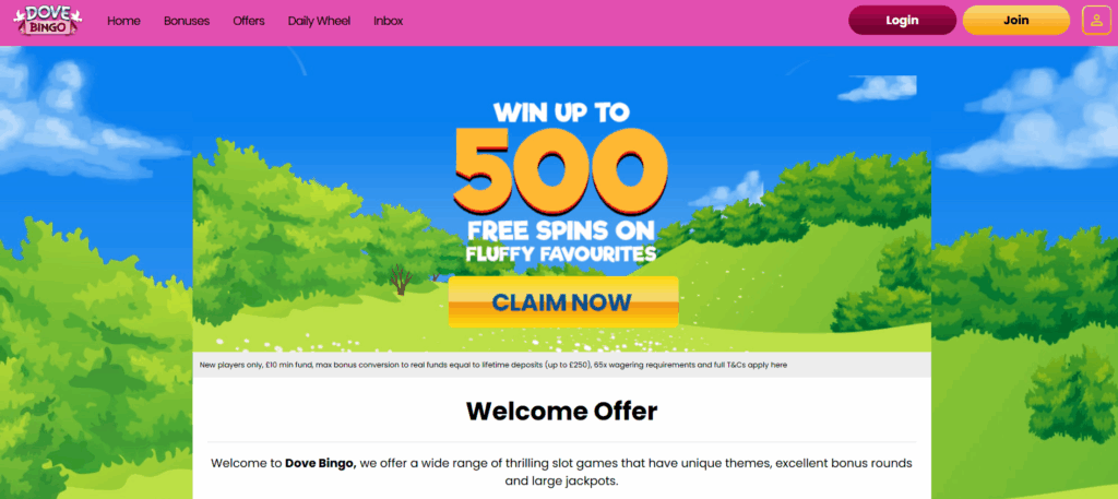Dove Bingo Welcome Offer