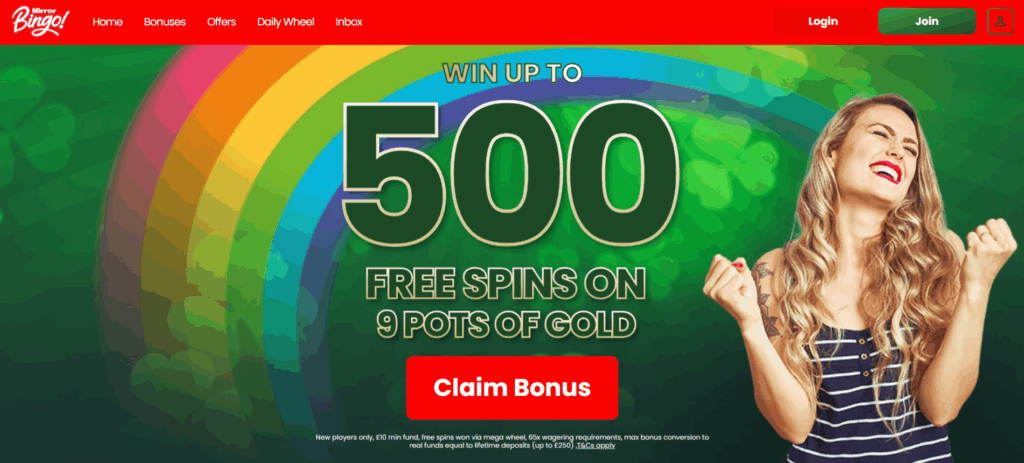 Mirror Bingo Homepage