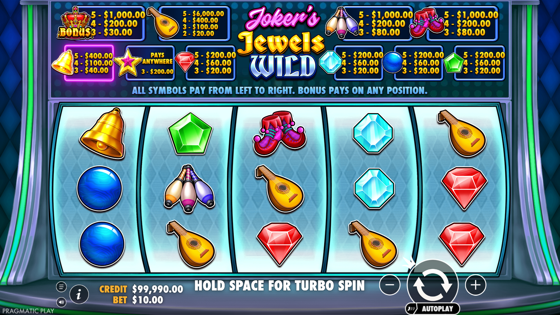 Joker’s Jewels Wild Base Game
