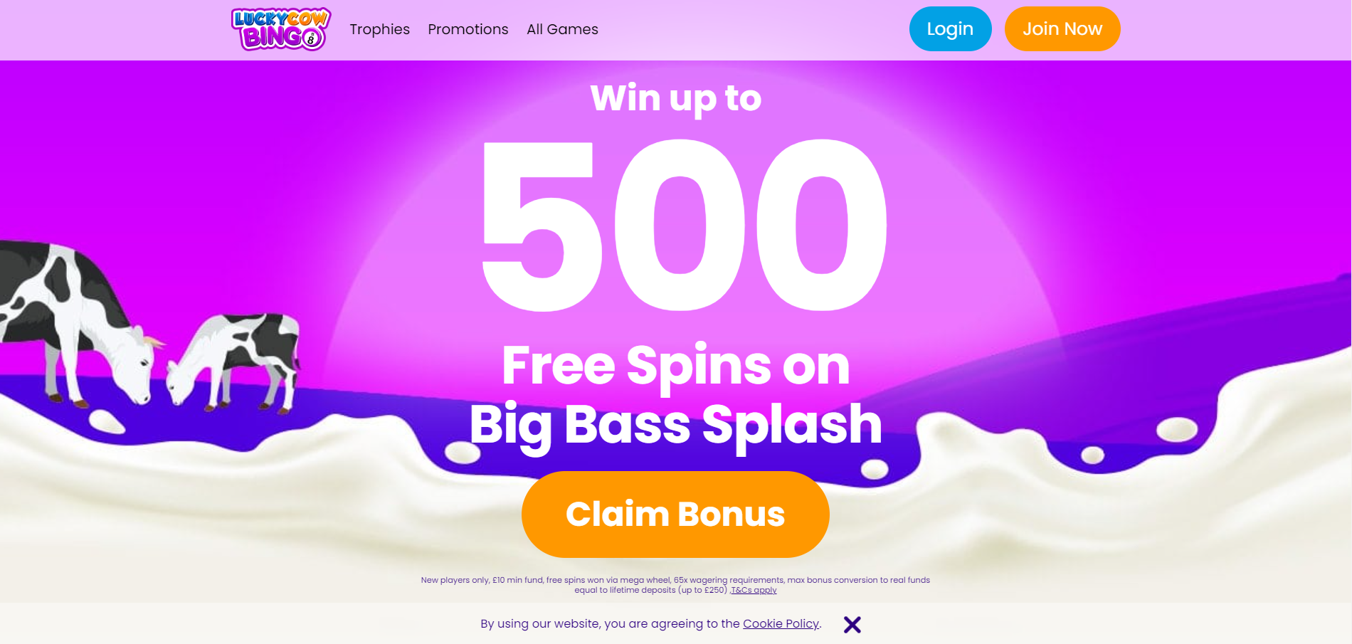 Lucky Cow Bingo - Homepage Offer