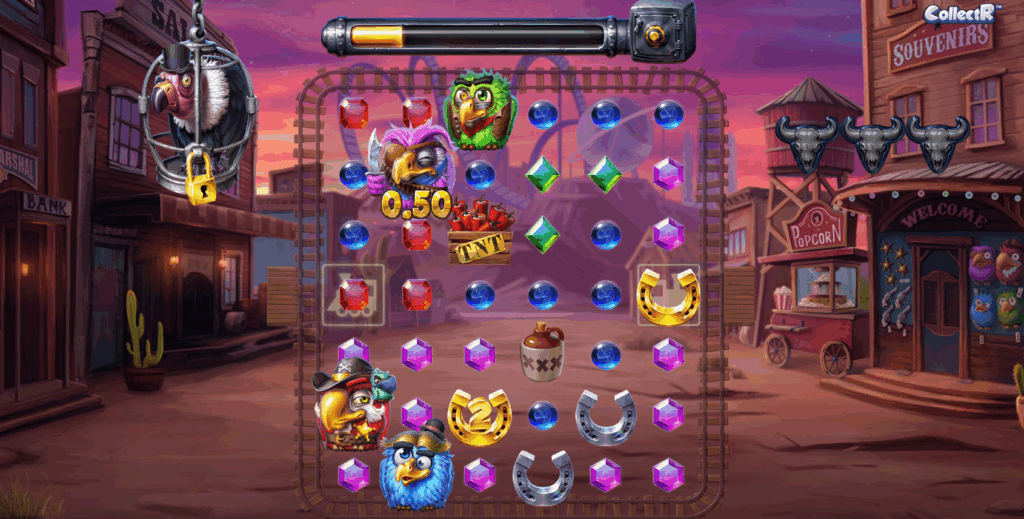 Wins Occur When Bird Symbols Land Next to Feature Symbols or Matching Gem Icons