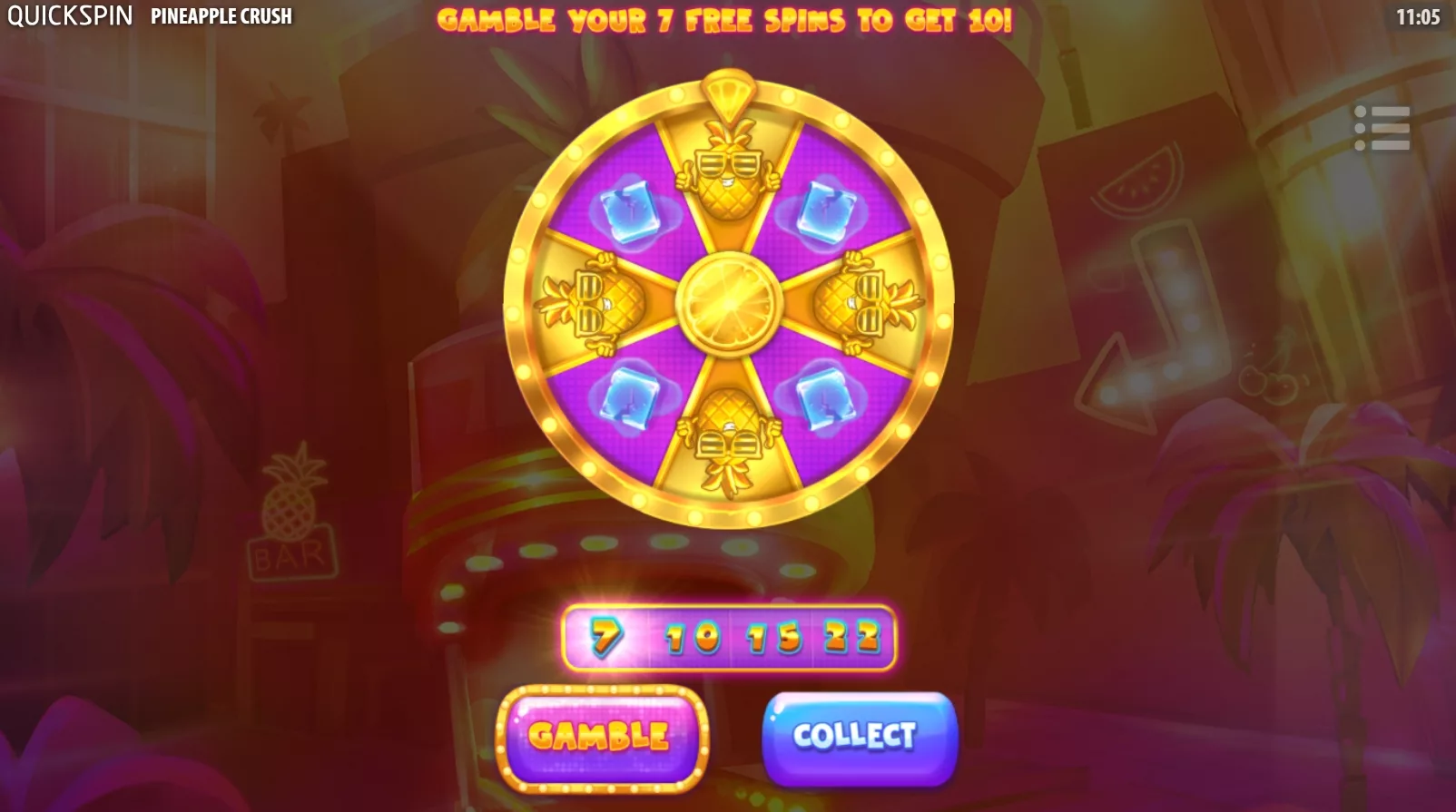 Pineapple Crush - Gamble Feature