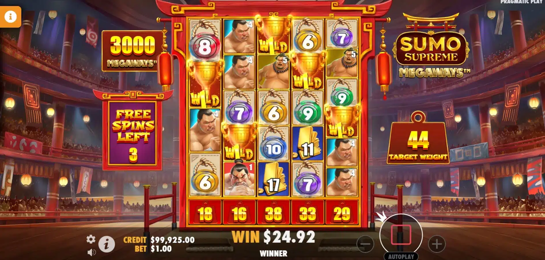 Sumo Supreme Megaways - Free Spins