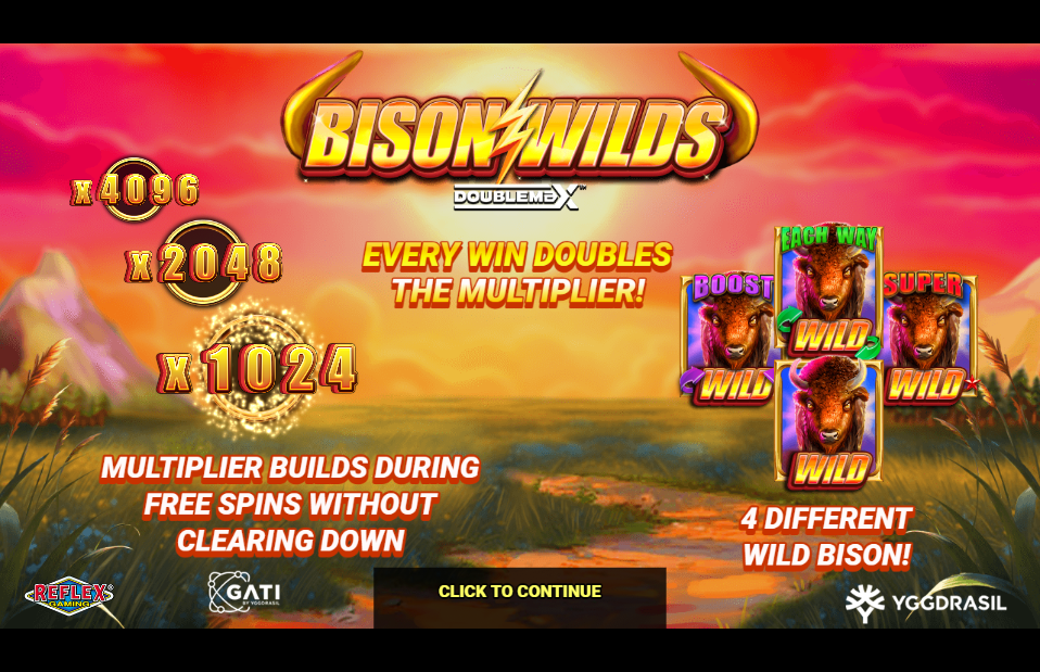 Bison Wilds DoubleMax Welcome Page