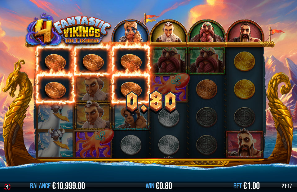 4 Fantastic Vikings Go Fishing Big Win