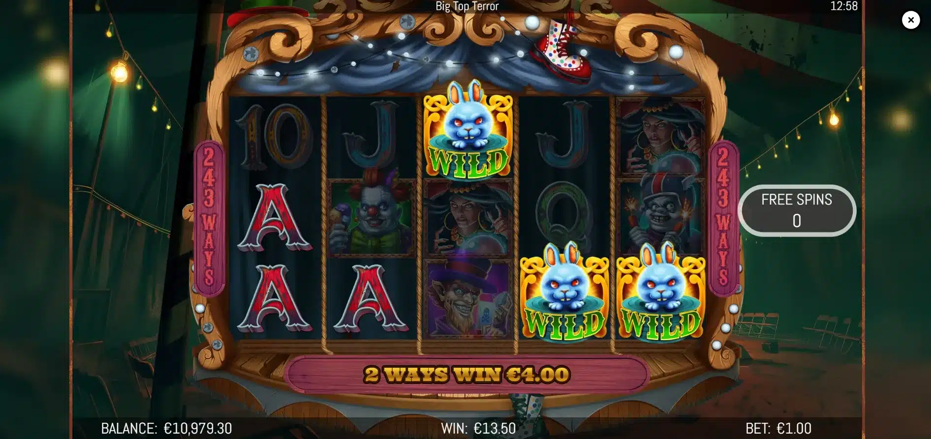 Big Top Terror - Free Spins