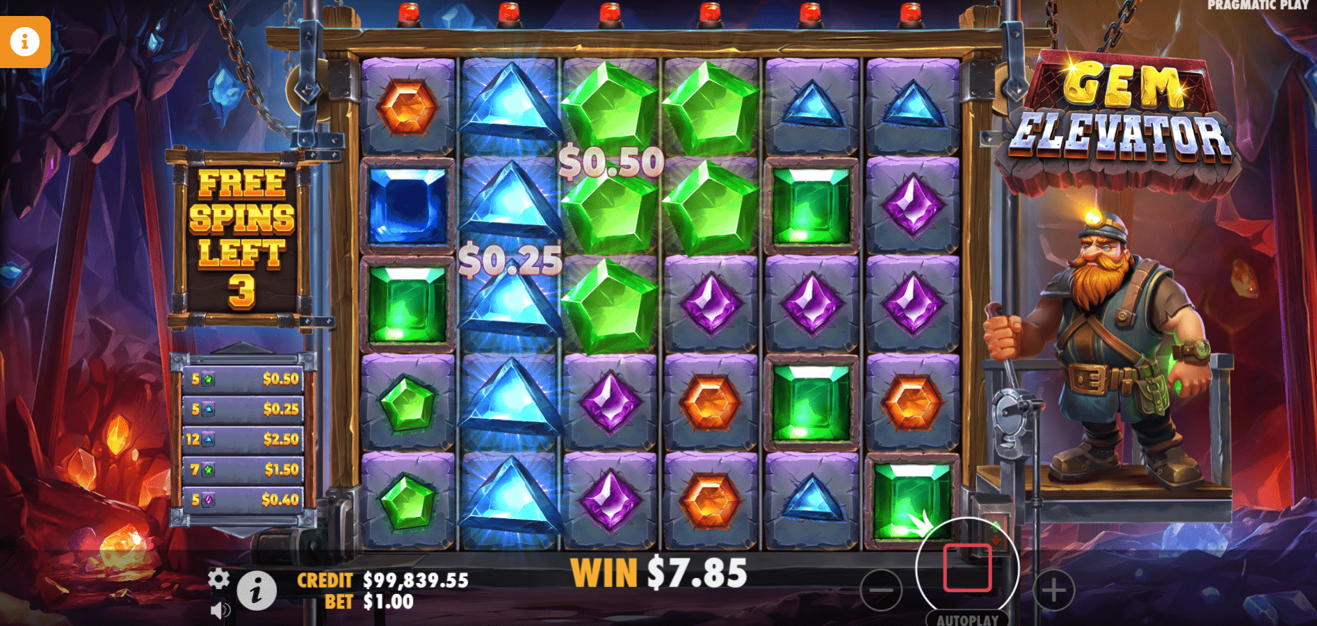 Gem Elevator - Free Spins